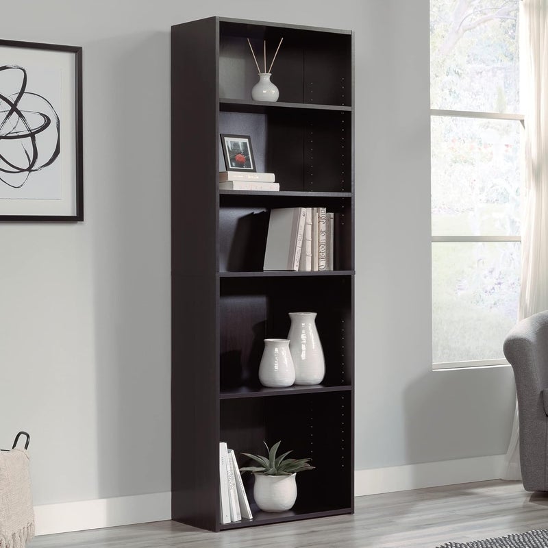SAUDER Beginnings 5-Shelf Bookcase, Bookshelf with Adjustable Storage Shelves, in Cinnamon Cherry finish - Image 1